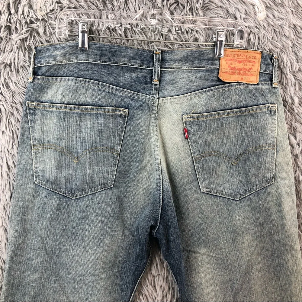 Levi’s Jeans 505 Mens Size 36 Lighter Wash Whiskered Denim Bootcut Jeans